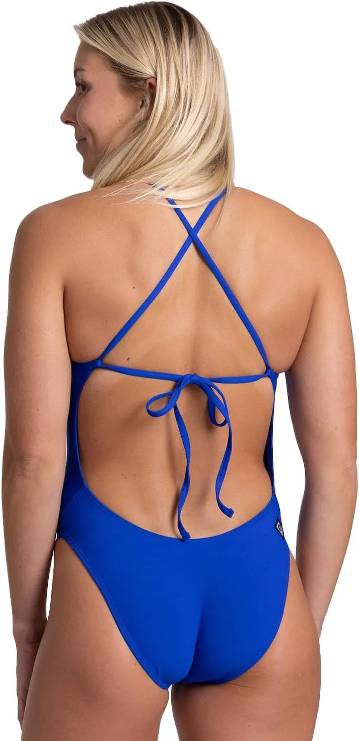 JOLYN Jackson 4 Tie Back Women's Athletic One Piece Swimsuit for Competitive Swimming, Lifeguarding, Medium-Full Coverage