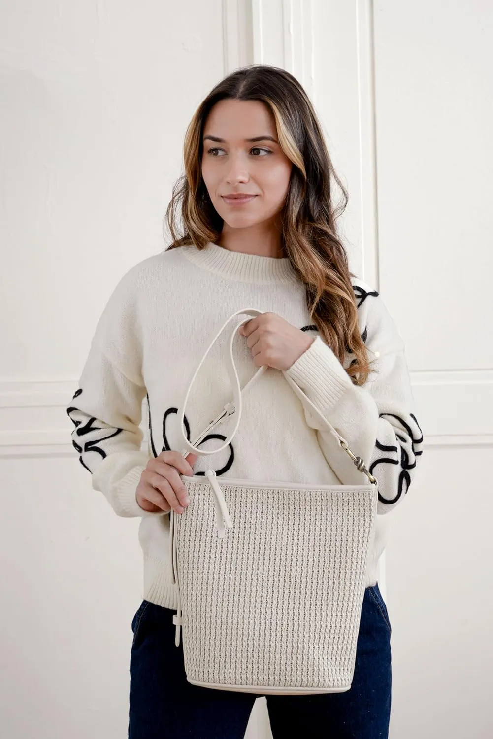 Joy Susan Women's Fashion Purse Collins Crossbody Bucket Braided Bag Hand Bag