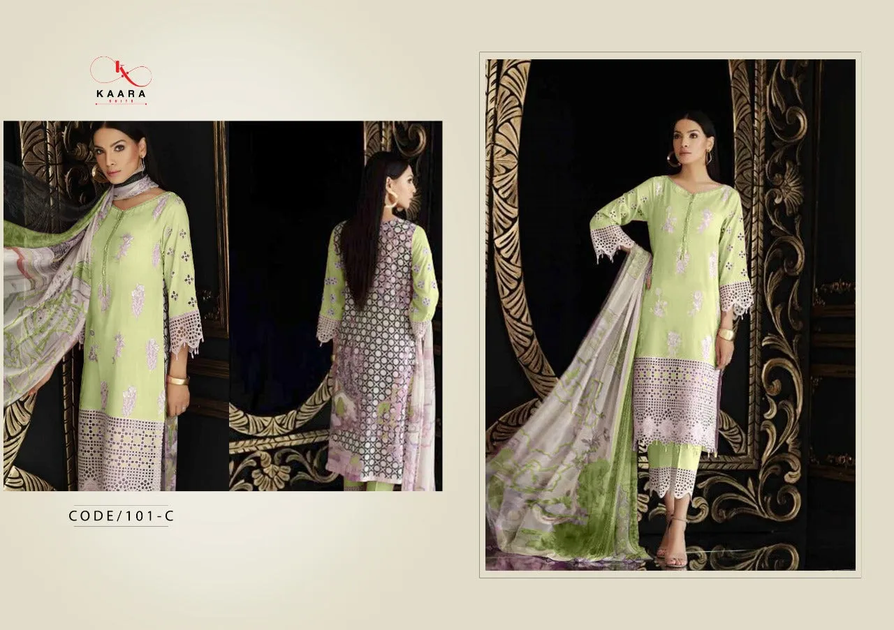 KAARA SUIT CHARIZMA COLOUR COTTON WITH EMBROIDERY WORK SALWAR SUIT
