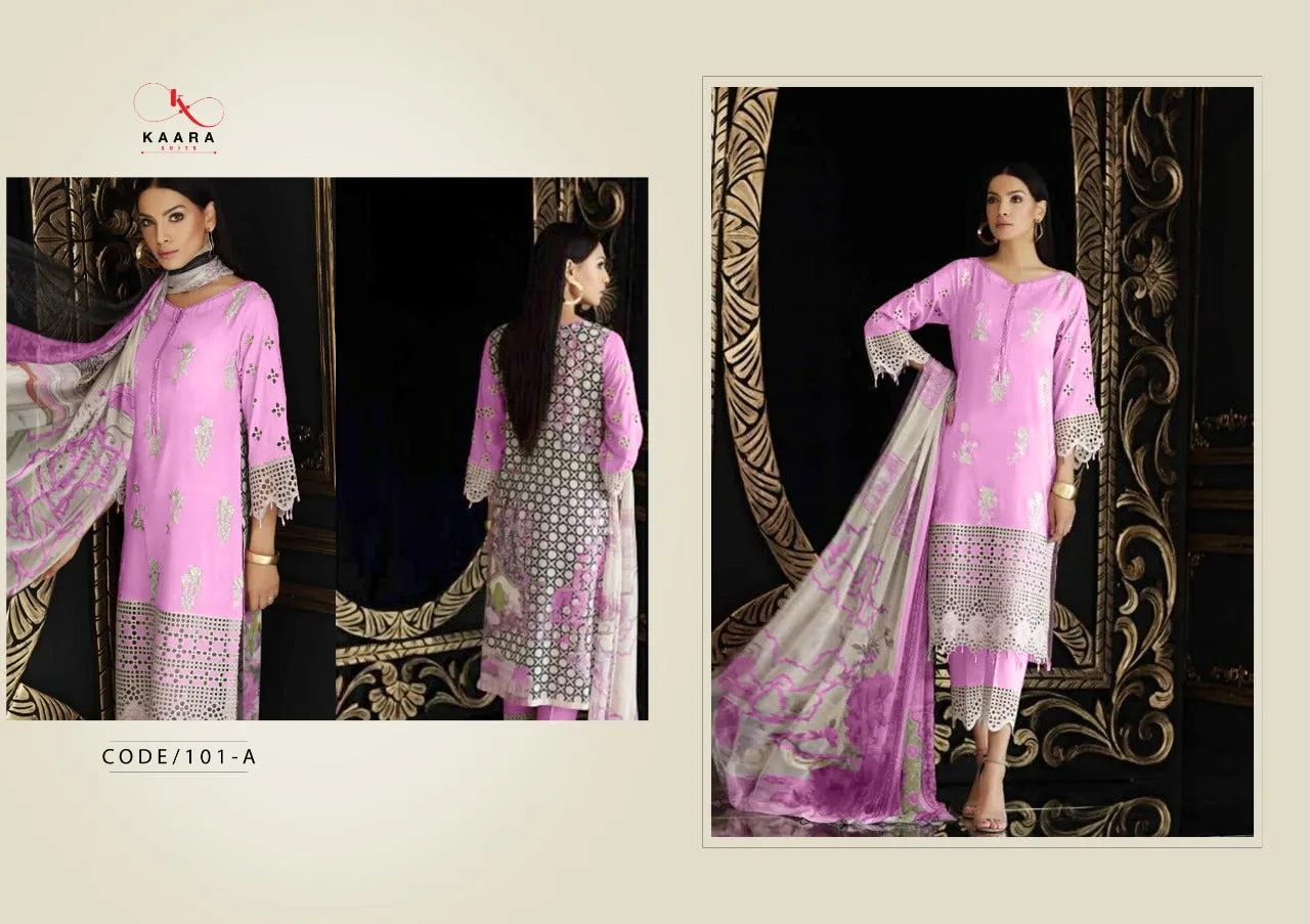 KAARA SUIT CHARIZMA COLOUR COTTON WITH EMBROIDERY WORK SALWAR SUIT
