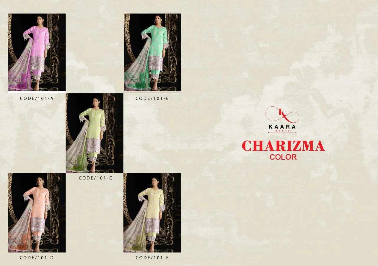 KAARA SUIT CHARIZMA COLOUR COTTON WITH EMBROIDERY WORK SALWAR SUIT