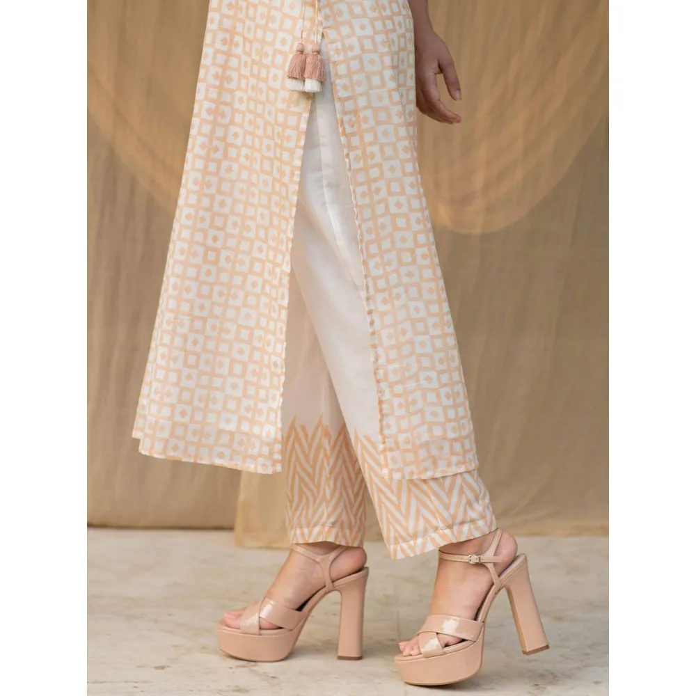 Kapraaha Peach Cotton Tunic Set of 3