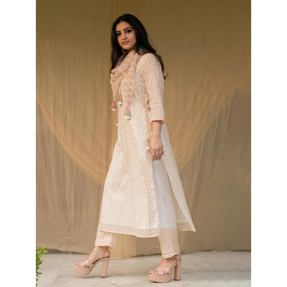 Kapraaha Peach Cotton Tunic Set of 3