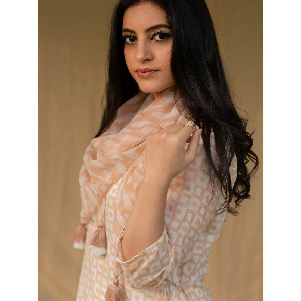 Kapraaha Peach Cotton Tunic Set of 3