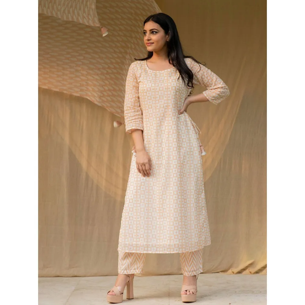 Kapraaha Peach Cotton Tunic Set of 3