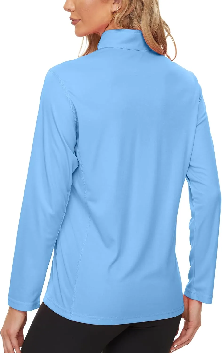 KINGFEN Women's UPF50  Long Sleeve UV Sun Protection Shirts 1/4 Zip Quick Dry Rash Guard Workout T-Shirt Hiking Fishing