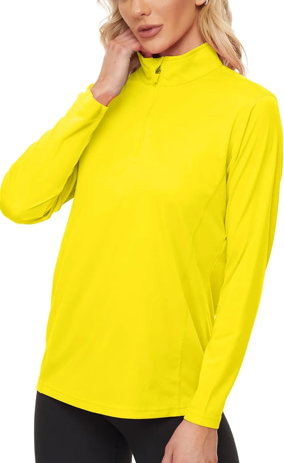 KINGFEN Women's UPF50  Long Sleeve UV Sun Protection Shirts 1/4 Zip Quick Dry Rash Guard Workout T-Shirt Hiking Fishing