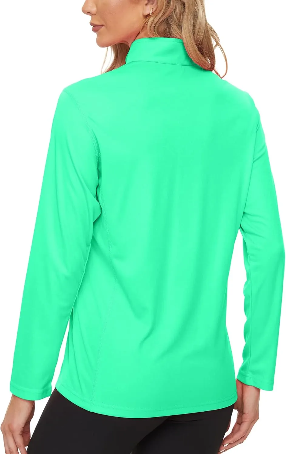 KINGFEN Women's UPF50  Long Sleeve UV Sun Protection Shirts 1/4 Zip Quick Dry Rash Guard Workout T-Shirt Hiking Fishing