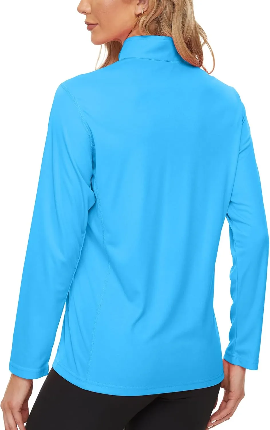 KINGFEN Women's UPF50  Long Sleeve UV Sun Protection Shirts 1/4 Zip Quick Dry Rash Guard Workout T-Shirt Hiking Fishing