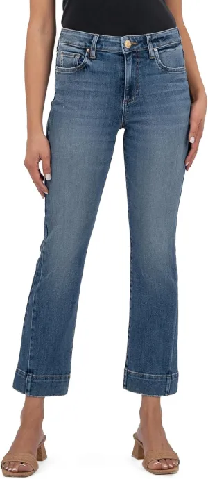 KUT from the Kloth Women's Kelsey High Rise Ankle Flare-Wide Hem Side Inset
