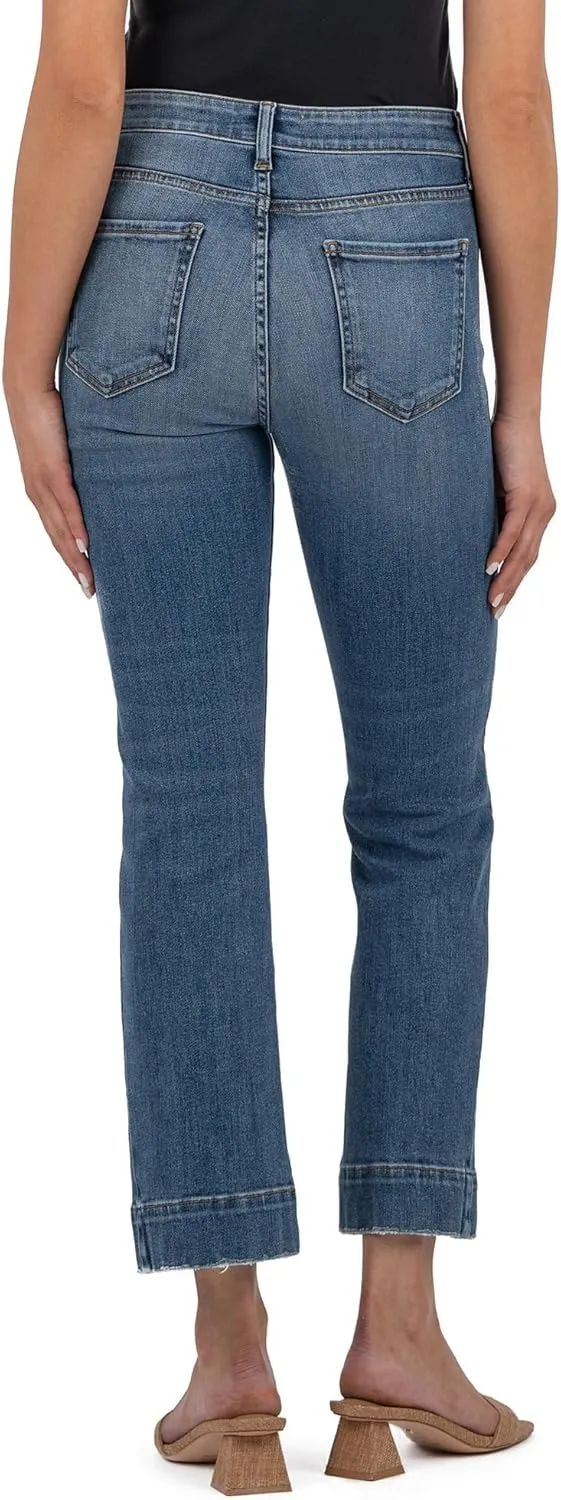 KUT from the Kloth Women's Kelsey High Rise Ankle Flare-Wide Hem Side Inset