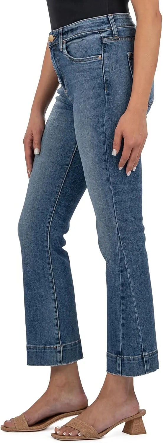 KUT from the Kloth Women's Kelsey High Rise Ankle Flare-Wide Hem Side Inset