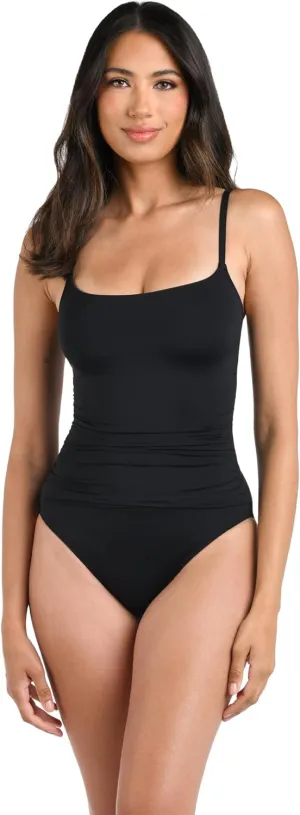 La Blanca Women's One Piece Swimsuit Island Goddess Shirred Side Women's Bathing Suit