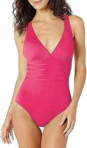 La Blanca Women's One Piece Swimsuit Multi Strap Cross Back Tummy Control Island Goddess