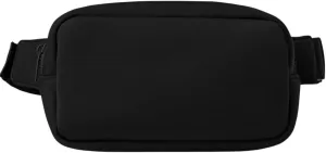 Large Neoprene Fanny Pack with Adjustable Strap, Crossbody Bag for Men & Women with 2 Zippers, Water Resistant Waist Pack for Travel, Sports, Festivals,Workouts, Bum Bag Fits Phones & Wallets (Black)