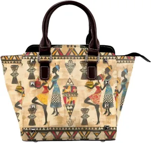 Leather Shoulder Bag for Women, Vintage Women Studded Purse Ethnic Crossbody Handbags Punk Hobo Bag with Adjustable Strap