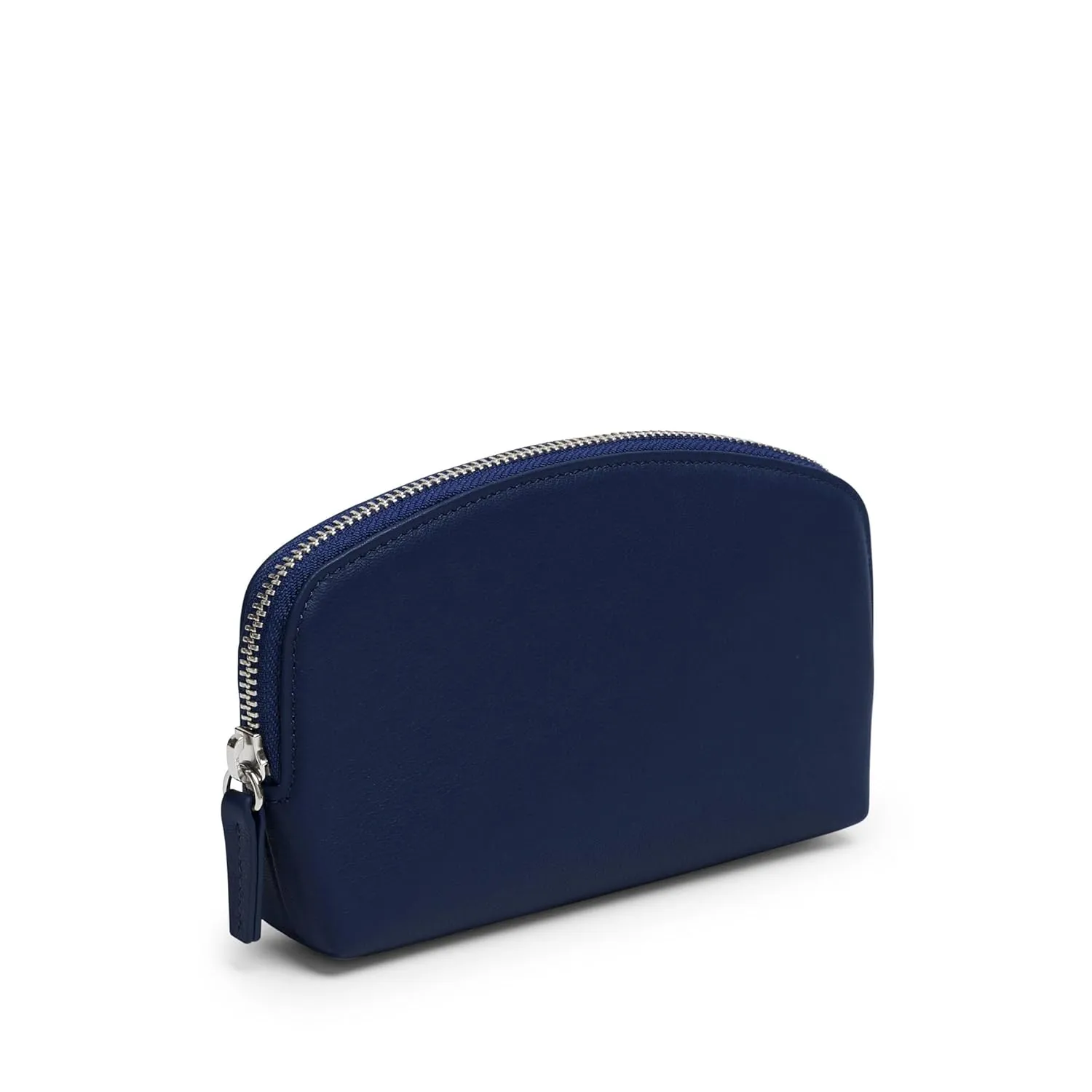 Leatherology Navy Blue Small Makeup Pouch Cosmetic Bag Organizer for Women