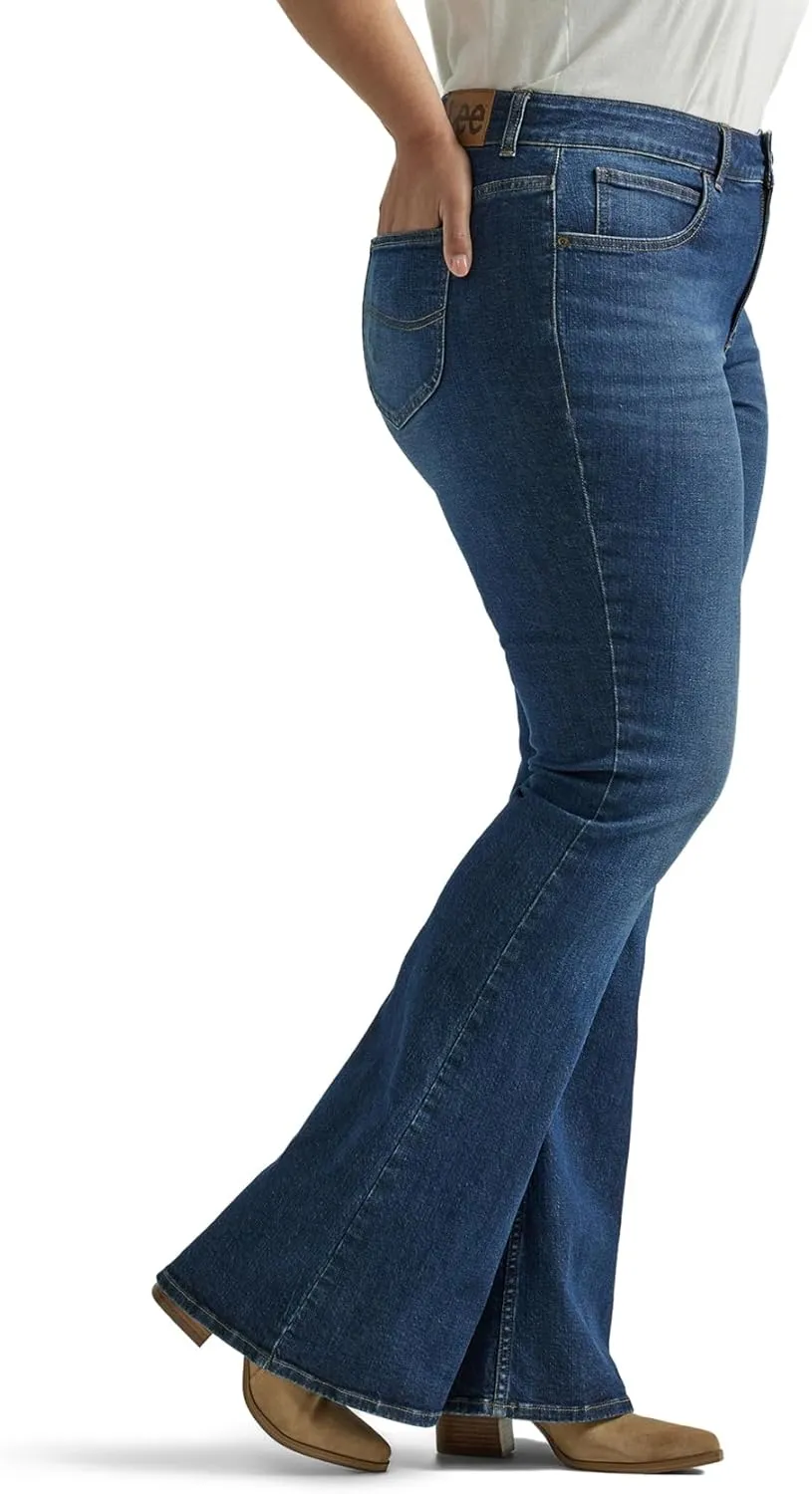 Lee Women's Plus Size Legendary Mid Rise Flare Jean