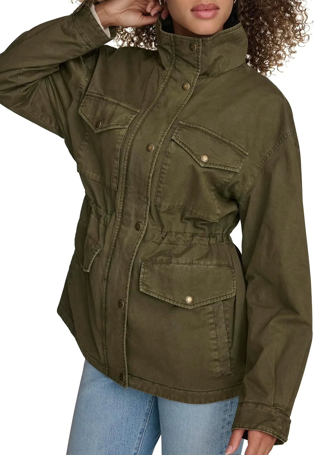 Levi's Women's 4-Pocket Stand Collar Military Jacket