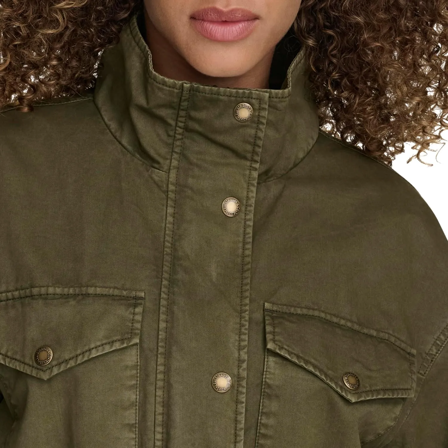 Levi's Women's 4-Pocket Stand Collar Military Jacket