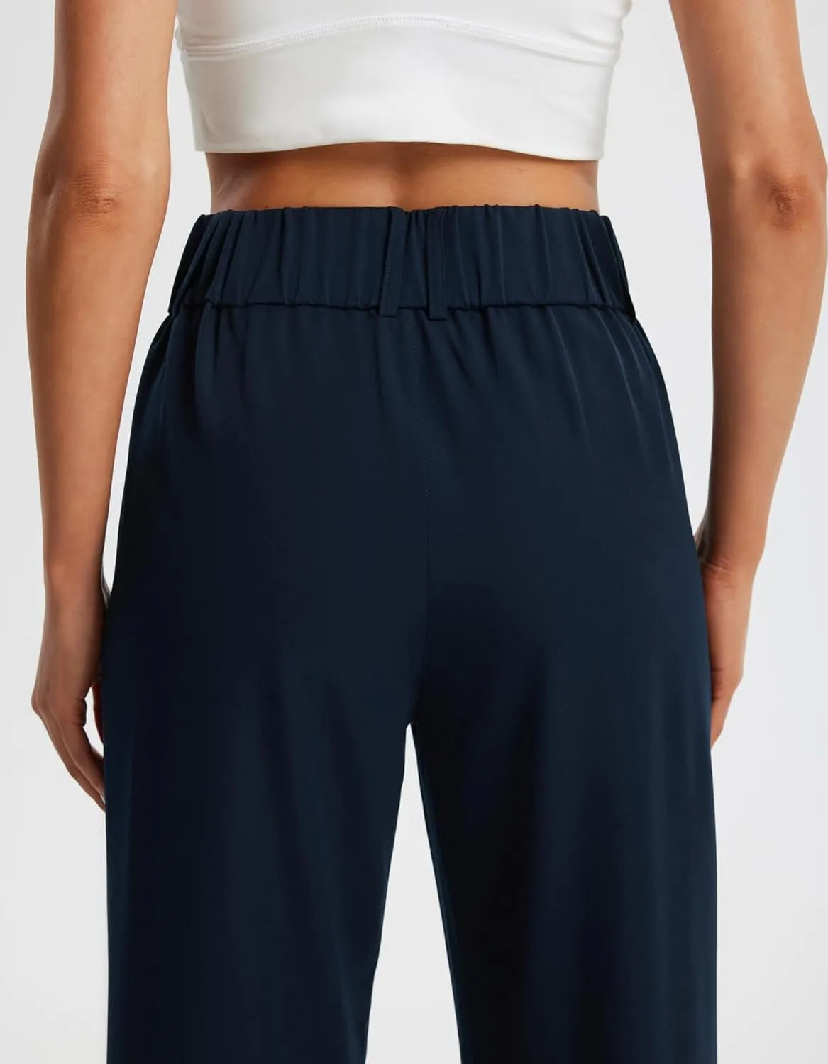 Libin Women's Wide Leg Dress Pants High Waisted Button Pleated Business Work Pants Casual Slacks Trousers with Pockets