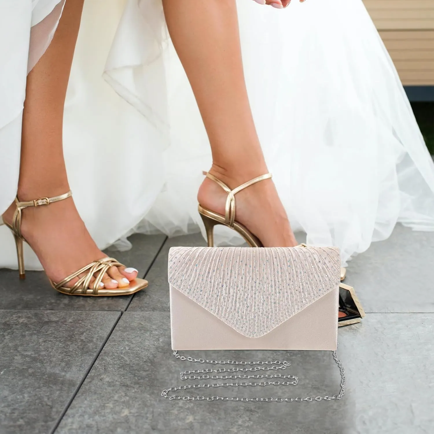 LIFKOME Evening Purse Bridal Purse Women Formal Clutch Bag Women Purse for Formal Occasion