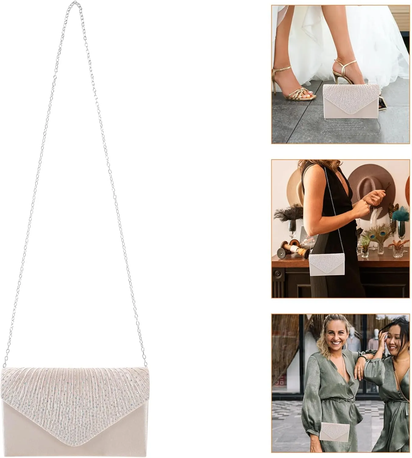 LIFKOME Evening Purse Bridal Purse Women Formal Clutch Bag Women Purse for Formal Occasion