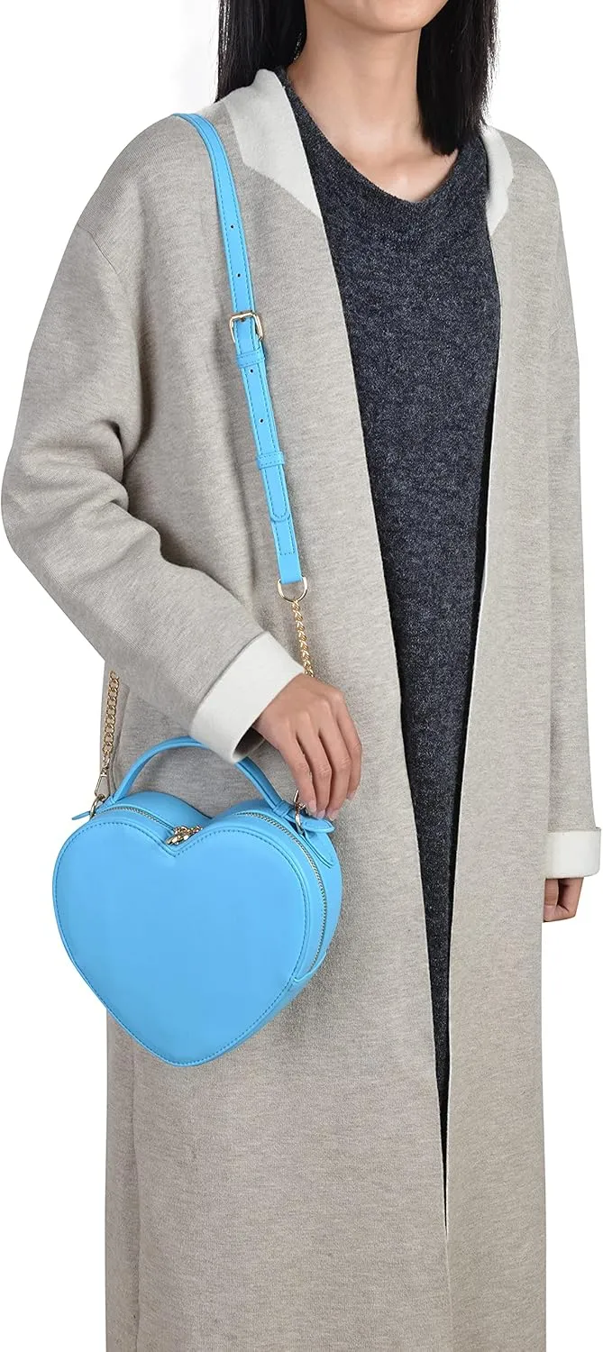 lola mae Heart Shape Satchel Crossbody Purse for women Zip Around Shoulder Bag