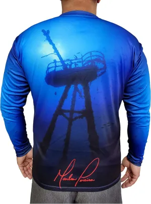 Long Sleeve UV Sun Protection UPF 40  Lightweight Quick Dry Fishing Shirt Outdoors Swimming Made in USA