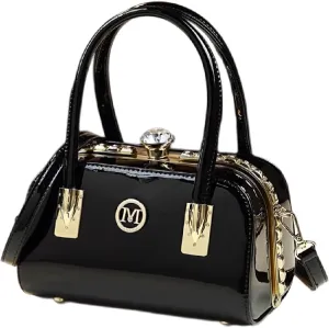 Luxury Fashion Leather Women Evening Bag, Small Top Handle Satchel Crossbody Handbag, Diamonds Purse for Party, Cosmetic Bag