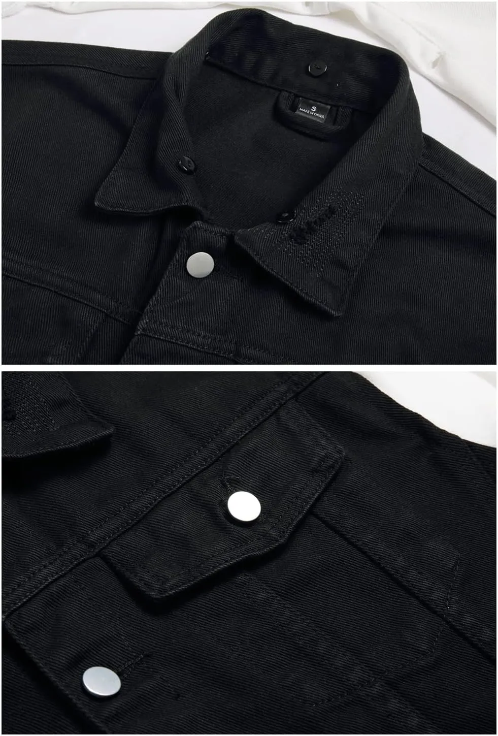 LZLER Hoodie Jean Jacket for Men,Casual Slim Fit Men's Denim Jacket with Hood