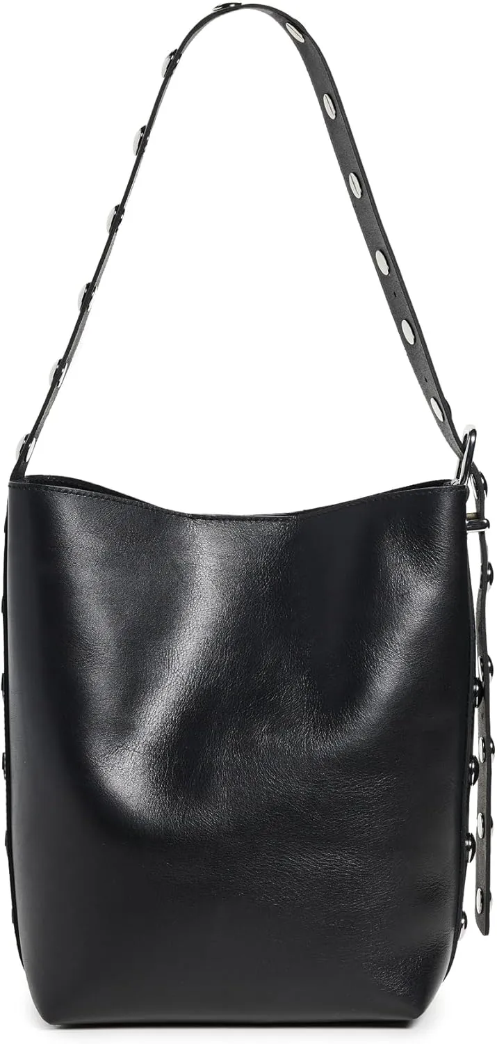 Madewell Women's Stud Essentials Bucket Tote, True Black, One Size