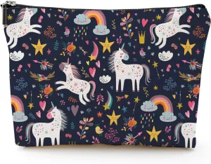 Makeup Bag for Women Travel Makeup Bag Large Cosmetic Bag Zipper Pouch Toiletry Bags Makeup Organizer Bag 7X10in - Unicorn