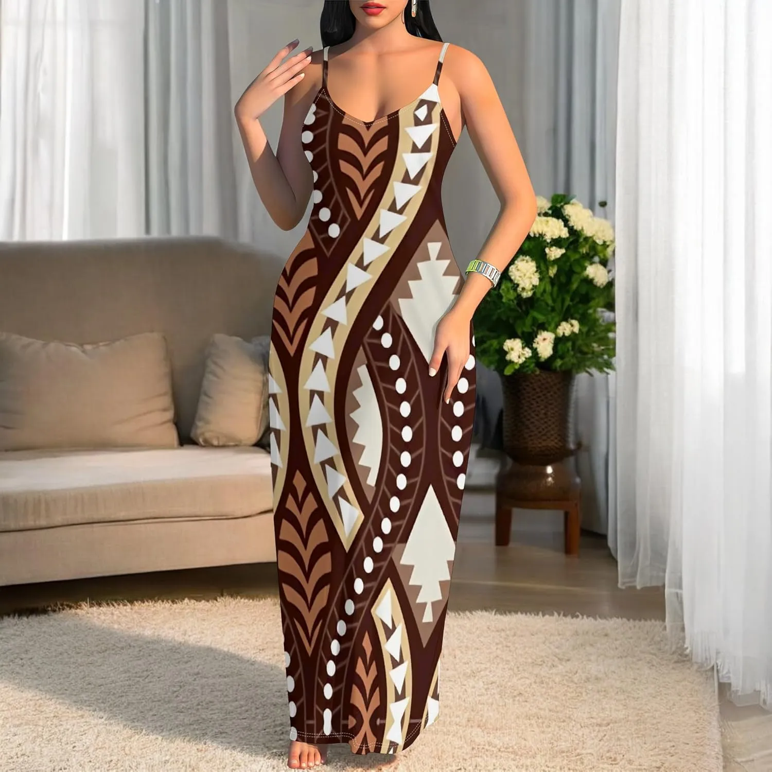 Maxi Dresses for Women Casual Floral Sleeveless Sundress Loose Summer Beach Long Dresses Spaghetti Strap Bodycon Dress S-3X