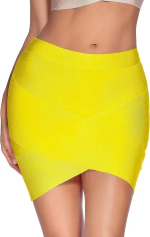 meilun Women's Rayon Bandage Bodycon Mini Skirt