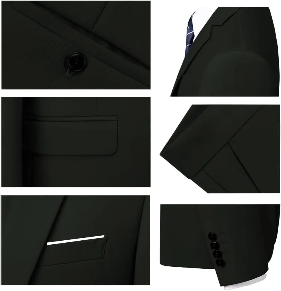 Men Suits 3 Pieces Set Slim Fit Wedding Suit Groomsmen Prom Suit Tuxedo Business Formal Casual Groom Suit Jacket Blazer Pants