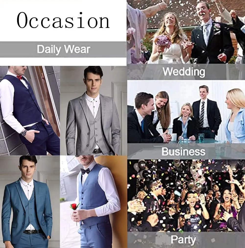 Men Suits 3 Pieces Set Slim Fit Wedding Suit Groomsmen Prom Suit Tuxedo Business Formal Casual Groom Suit Jacket Blazer Pants
