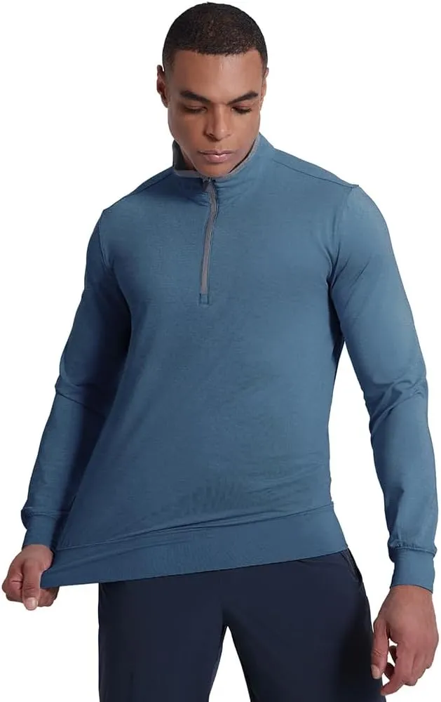 Men's 1/4 Zip Pullover UPF 50  Long Sleeve Golf Shirts Sun Protection Quick-Dry Athletic Sports Pullover Tops