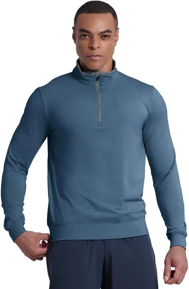Men's 1/4 Zip Pullover UPF 50  Long Sleeve Golf Shirts Sun Protection Quick-Dry Athletic Sports Pullover Tops