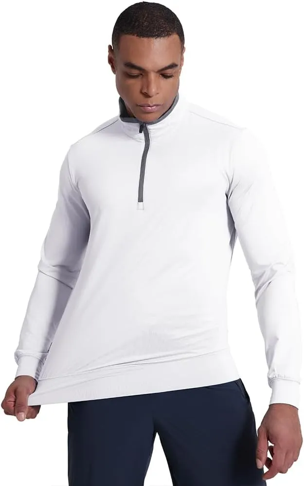 Men's 1/4 Zip Pullover UPF 50  Long Sleeve Golf Shirts Sun Protection Quick-Dry Athletic Sports Pullover Tops