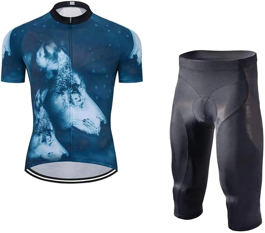 Men's Bike Clothing Set Cycling Jerseys Road Bicycle Shirts Kit   Bib Shorts Quick-Dry Full Zipper Riding Clothes