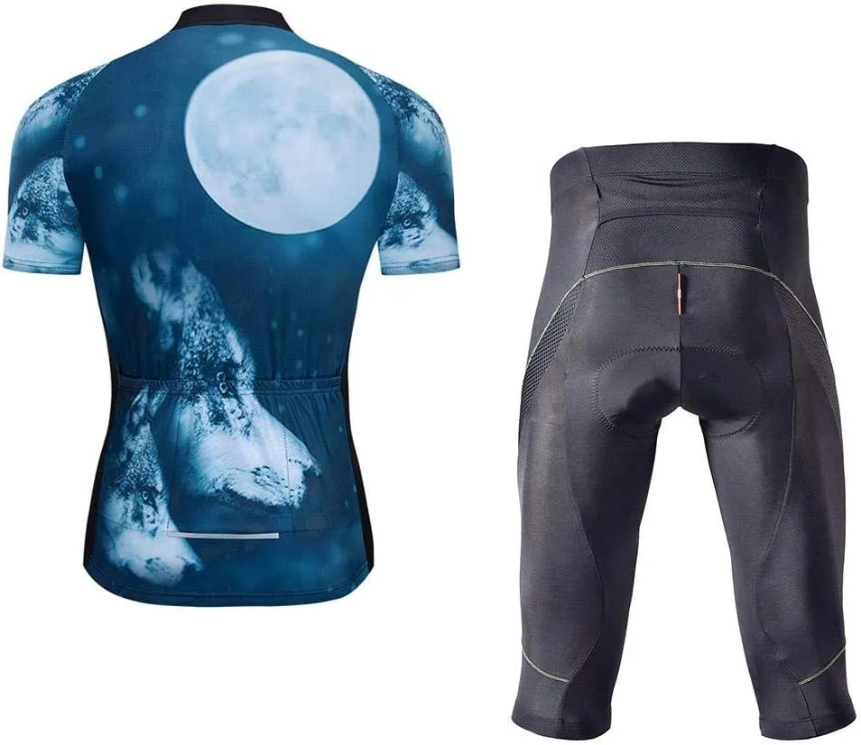 Men's Bike Clothing Set Cycling Jerseys Road Bicycle Shirts Kit   Bib Shorts Quick-Dry Full Zipper Riding Clothes