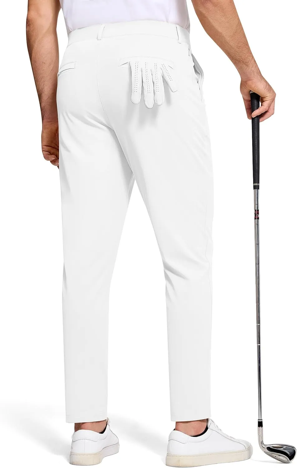 Mens Golf Dress Pants with 5 Pockets Slim Fit Stretch Lightweight Chino Trousers for Casual Work Travel