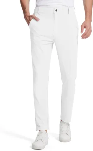 Mens Golf Dress Pants with 5 Pockets Slim Fit Stretch Lightweight Chino Trousers for Casual Work Travel