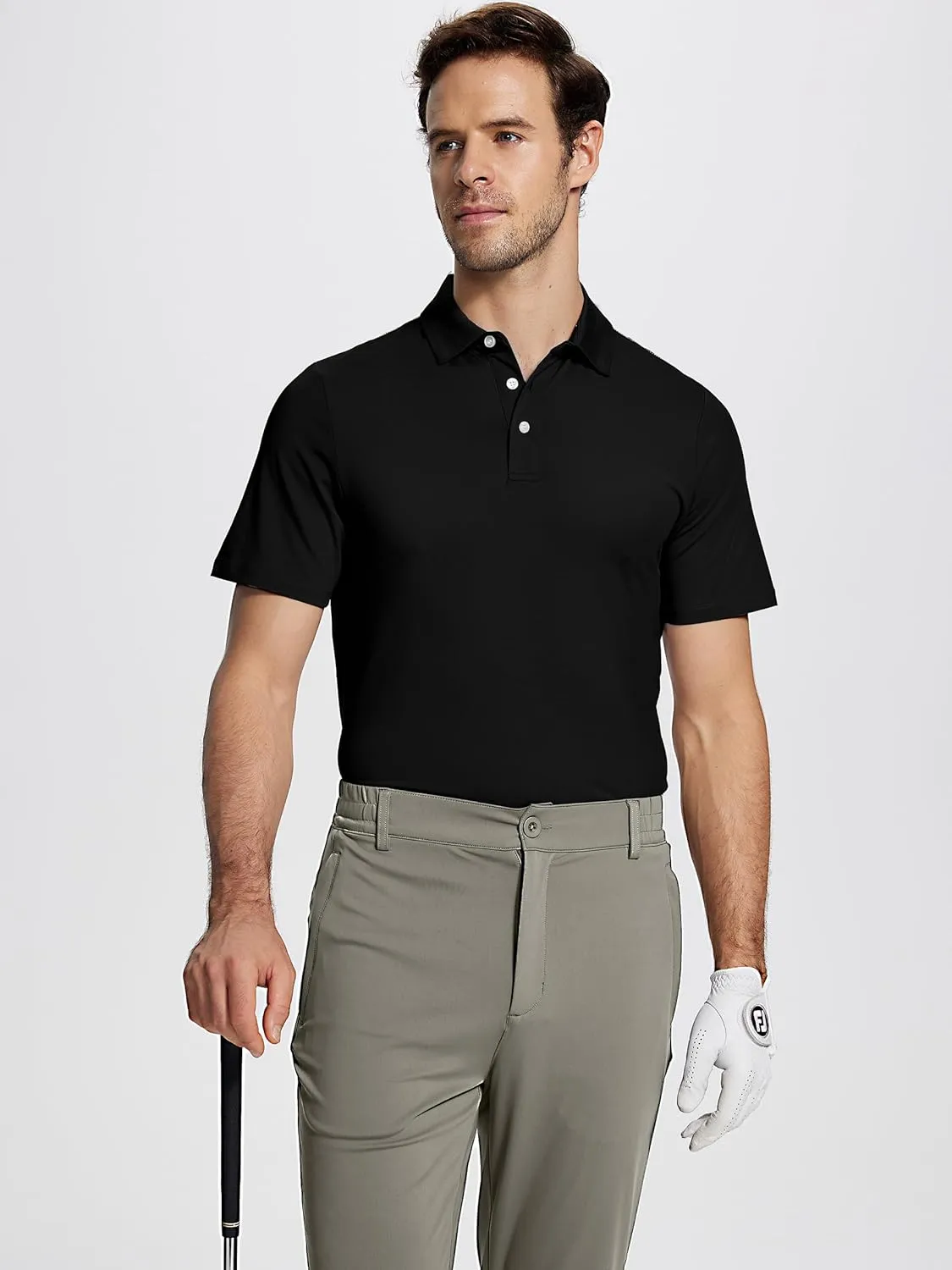Mens Golf Shirt Short Sleeve Funny Print Golf Polo Shirts for Men Lightweight Dry Fit Quick Dry Collared Golf Polos