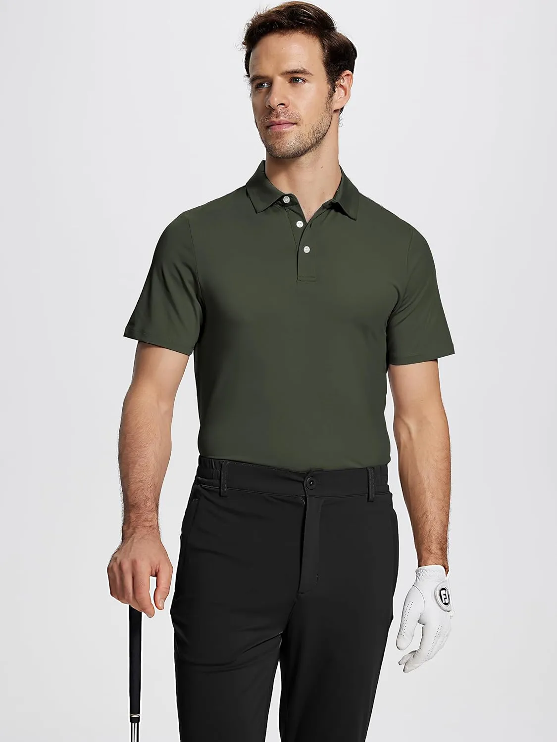 Mens Golf Shirt Short Sleeve Funny Print Golf Polo Shirts for Men Lightweight Dry Fit Quick Dry Collared Golf Polos