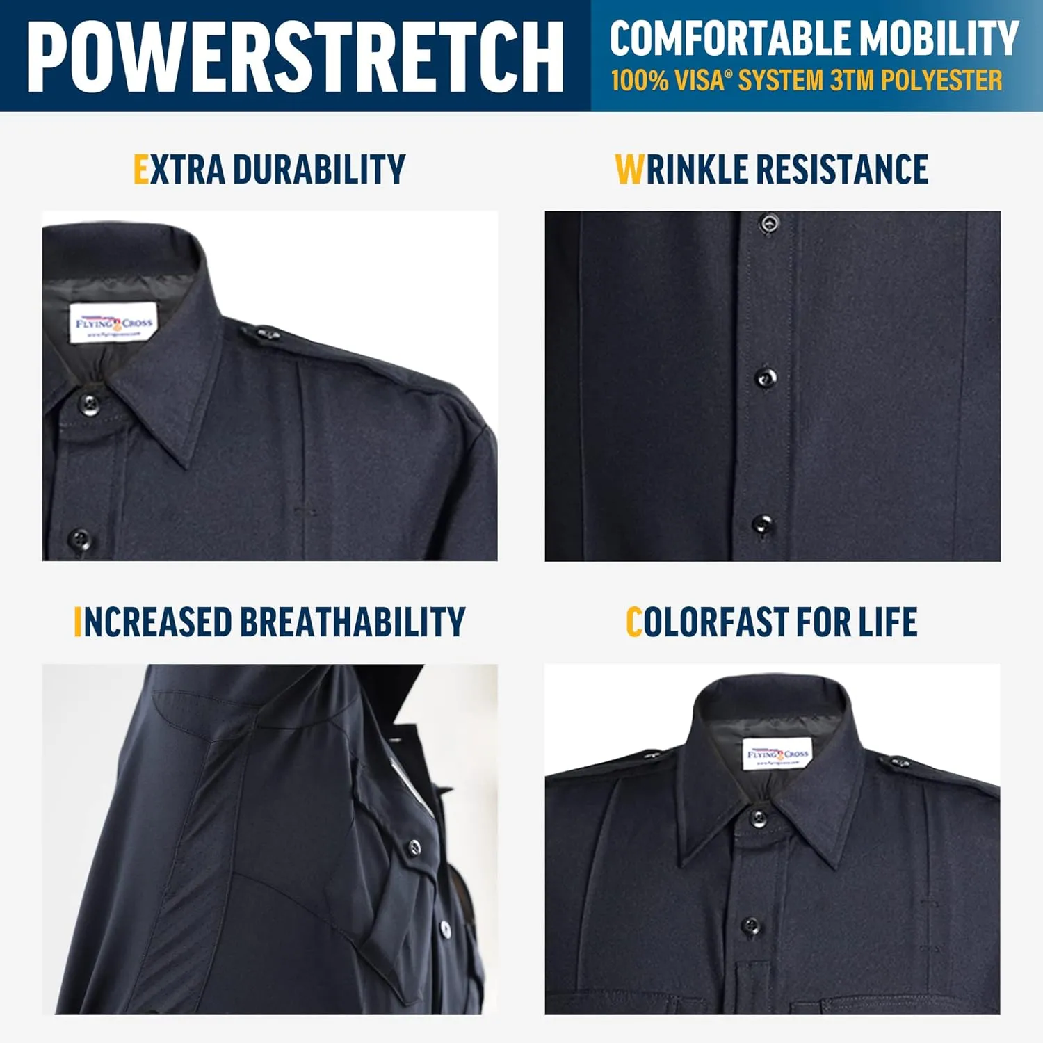 Mens Police Officer Gear Tactical Shirts Law Enforcement Uniform Moisture Wicking Long Sleeve with Zip