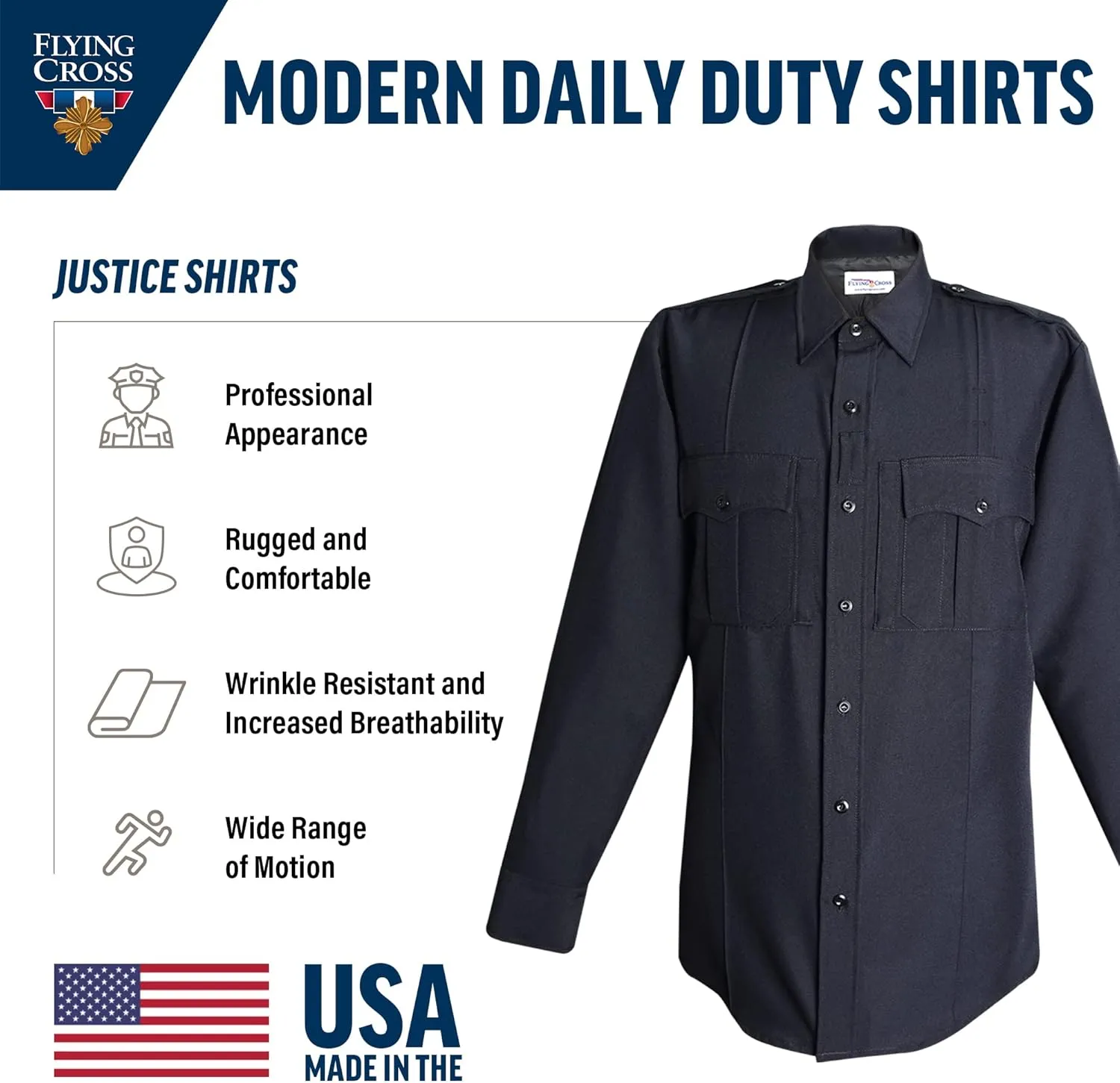 Mens Police Officer Gear Tactical Shirts Law Enforcement Uniform Moisture Wicking Long Sleeve with Zip