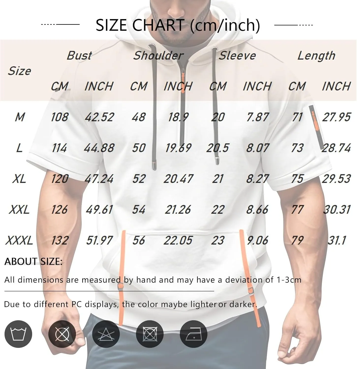 Mens Shirts Hoodies for Men Short Sleeve Quarter Zip Hoodie Lightweight Oversized Hooded Tshirts with Pocket