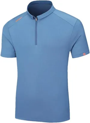 Men's Short Sleeves Quarter Zip Shirts Summer Quick Dry Sport T Shirt Plus Size Casual Tops